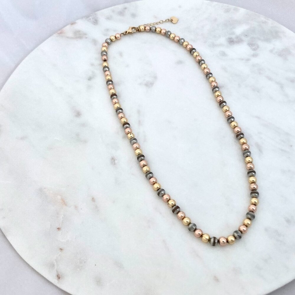 2/$20 Gold Tone Balletcore Minimilist Bead Necklace